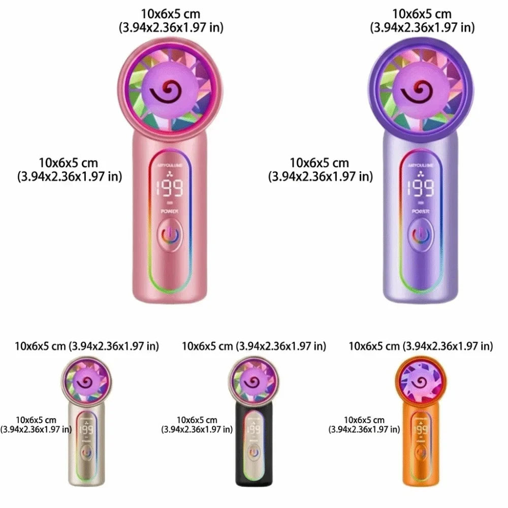 Mini Turbo Handheld Fan – USB Rechargeable Portable Fan