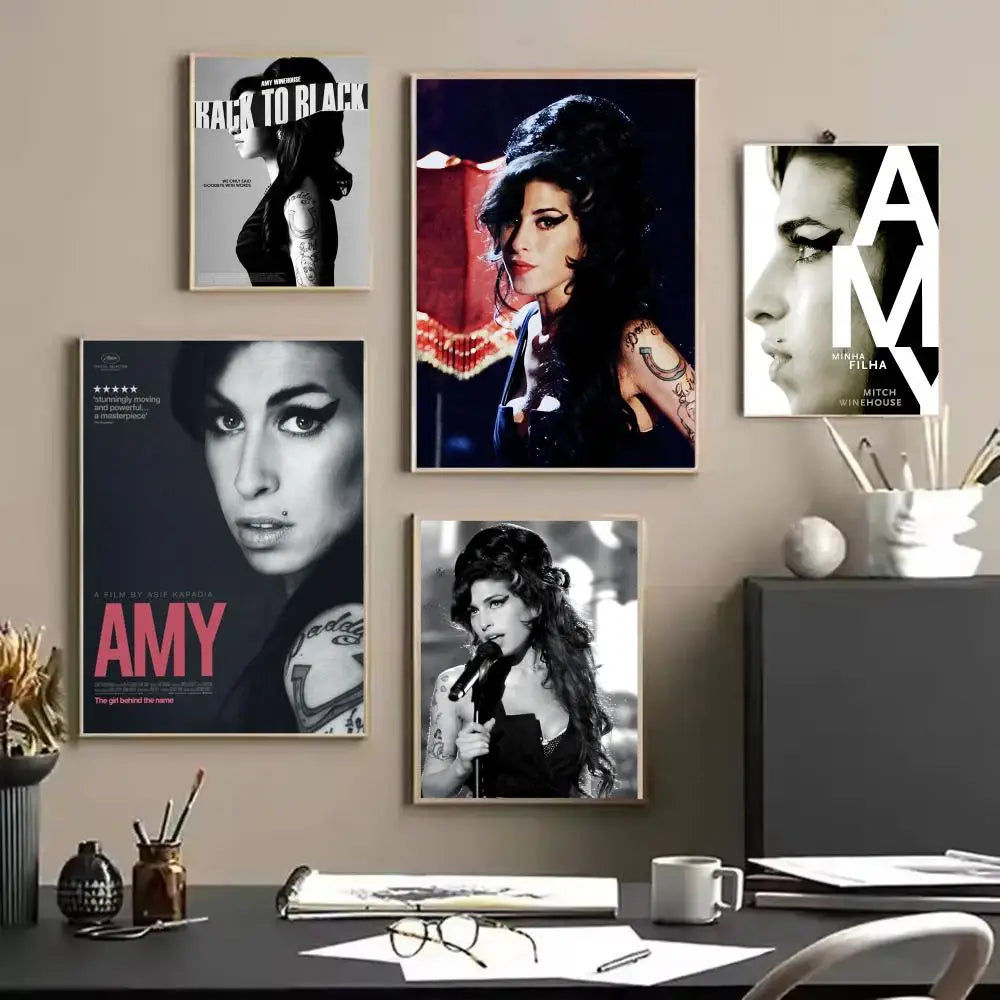 Amy Winehouse Canvas Wall Art – Frameless Music Poster Print