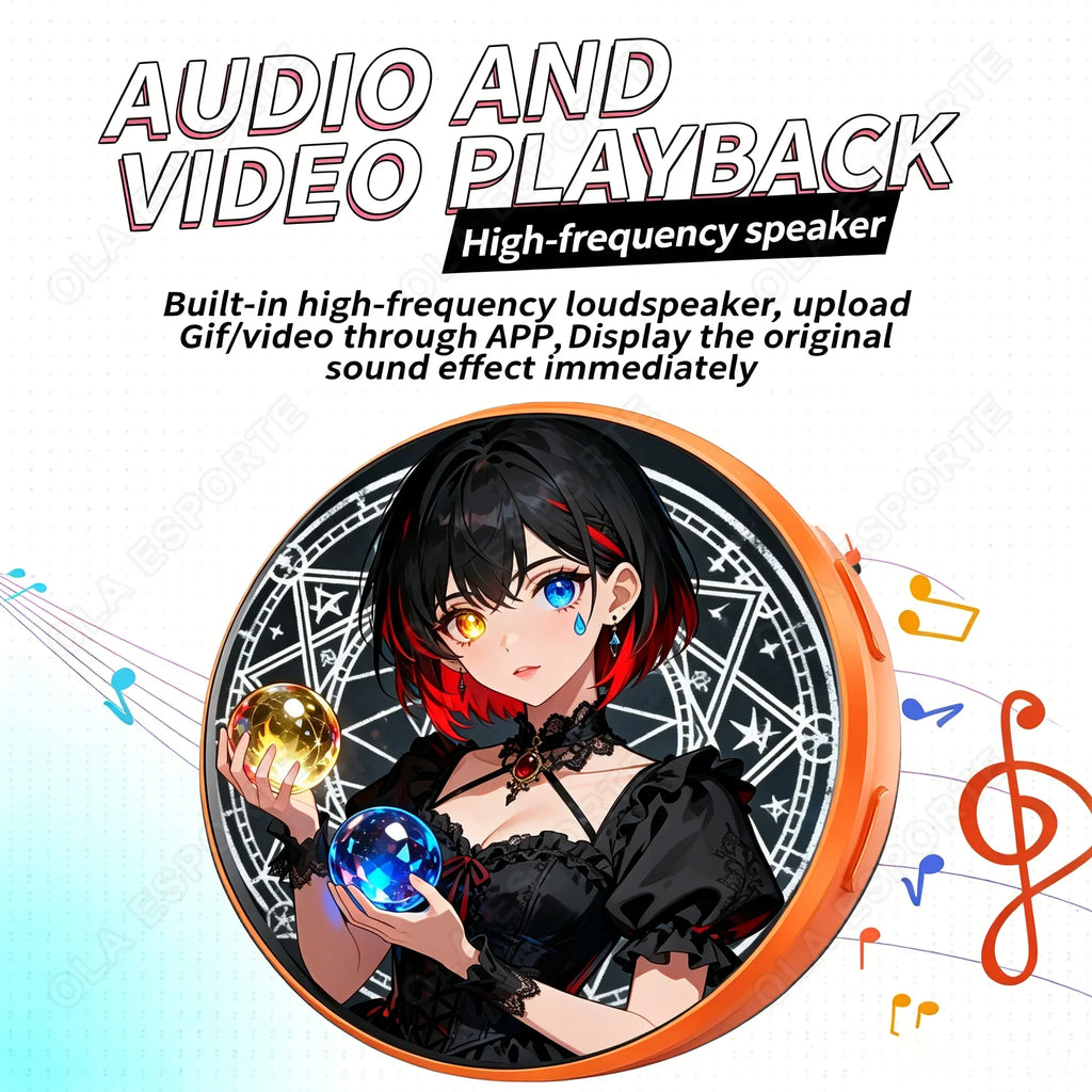 Anime E-Badge Display Pin | 1.5″ Touch Screen LED Smart Badge