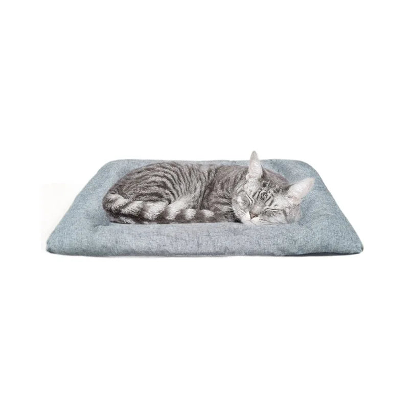 Square Dog Bed All-season Pet Cat Summer Cotton Linen Breathable Mat