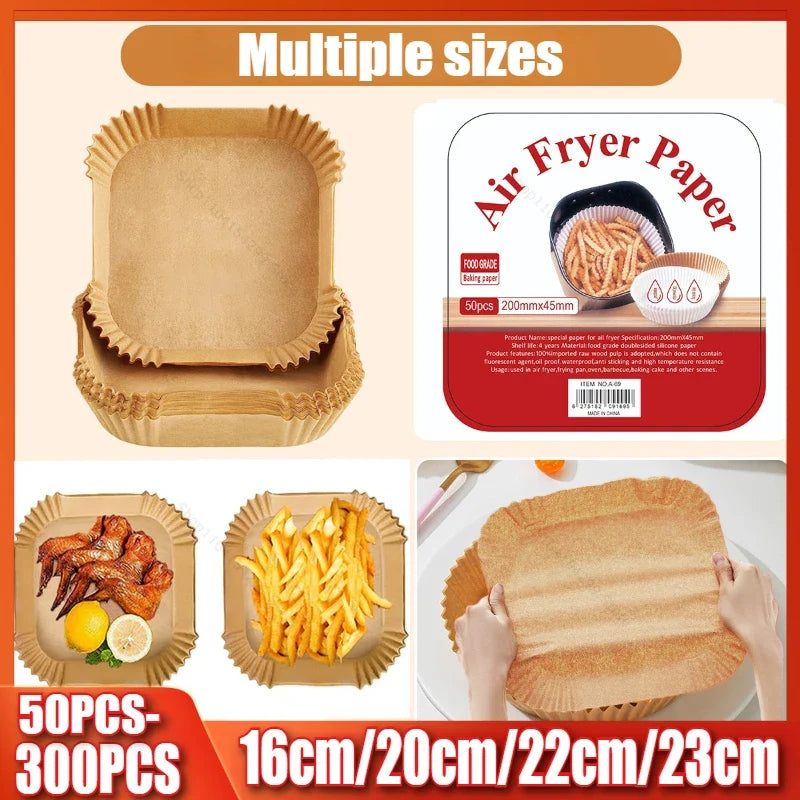 Disposable Air Fryer Liner Paper – Non-Stick Baking Sheets