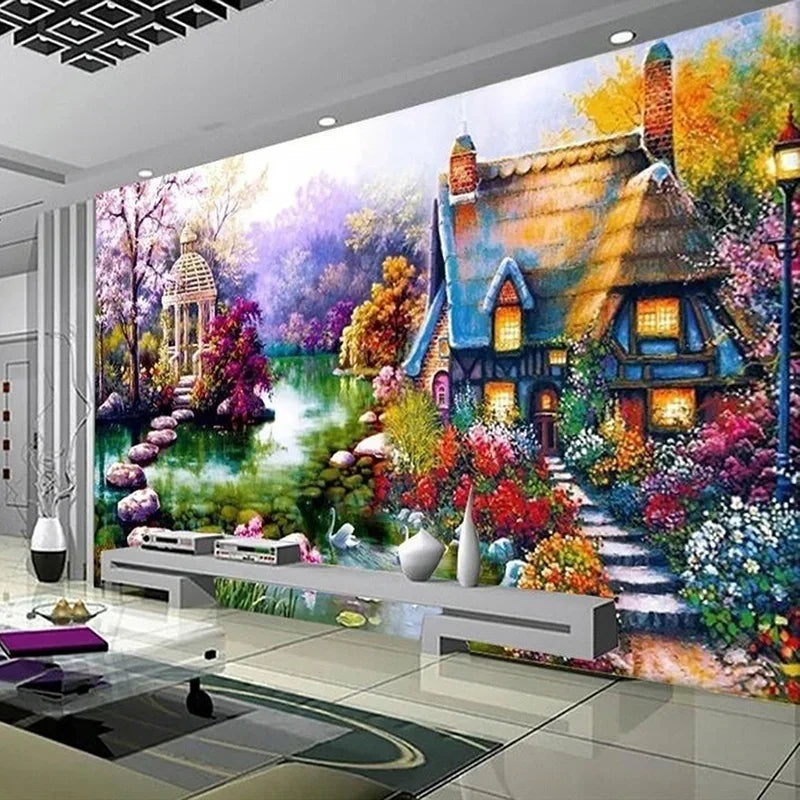 5D DIY Diamond Painting Kit – Garden Lodge Landscape 35×70cm
