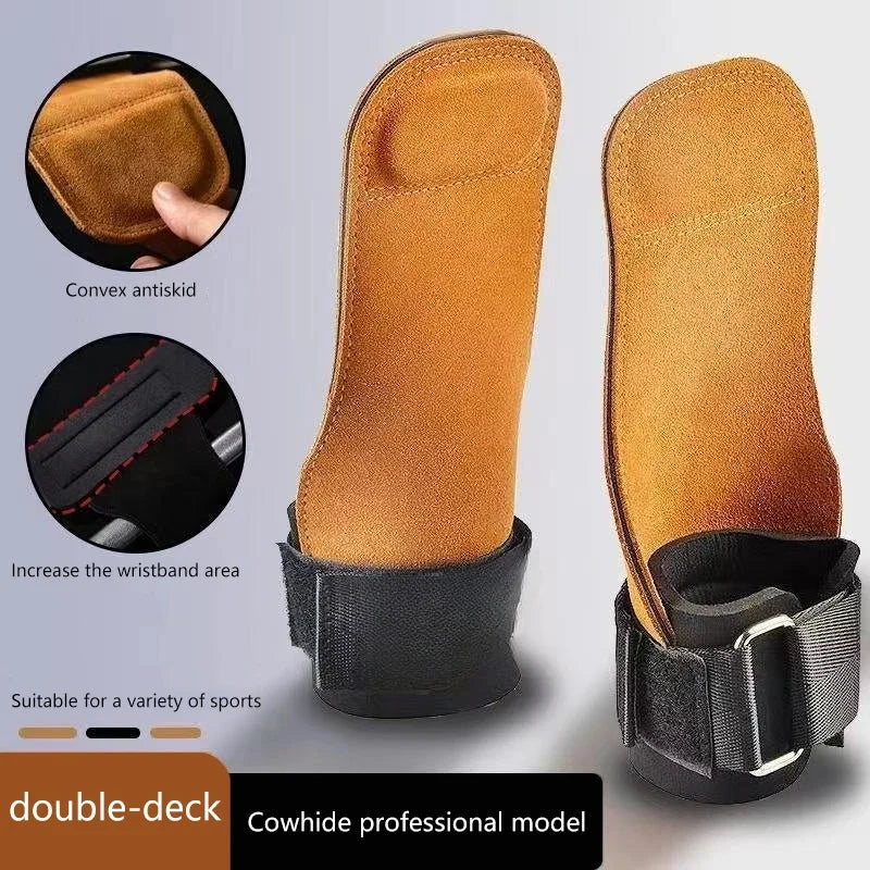 Double Layers Bench Press Weight Lifting Wrist Hooks Straps Deadlift