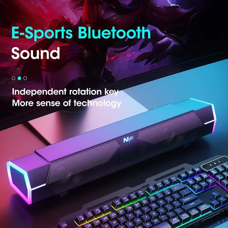 NOCCLILI RGB Soundbar – Bluetooth 5.0 PC Speaker for Laptop & TV