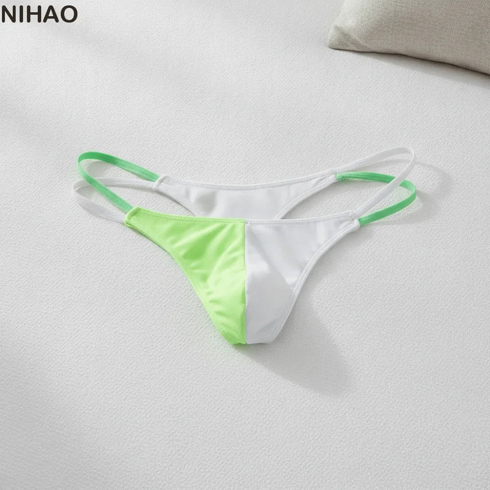 Men's Ice Silk Thong Underwear – Breathable Low Waist T-Back