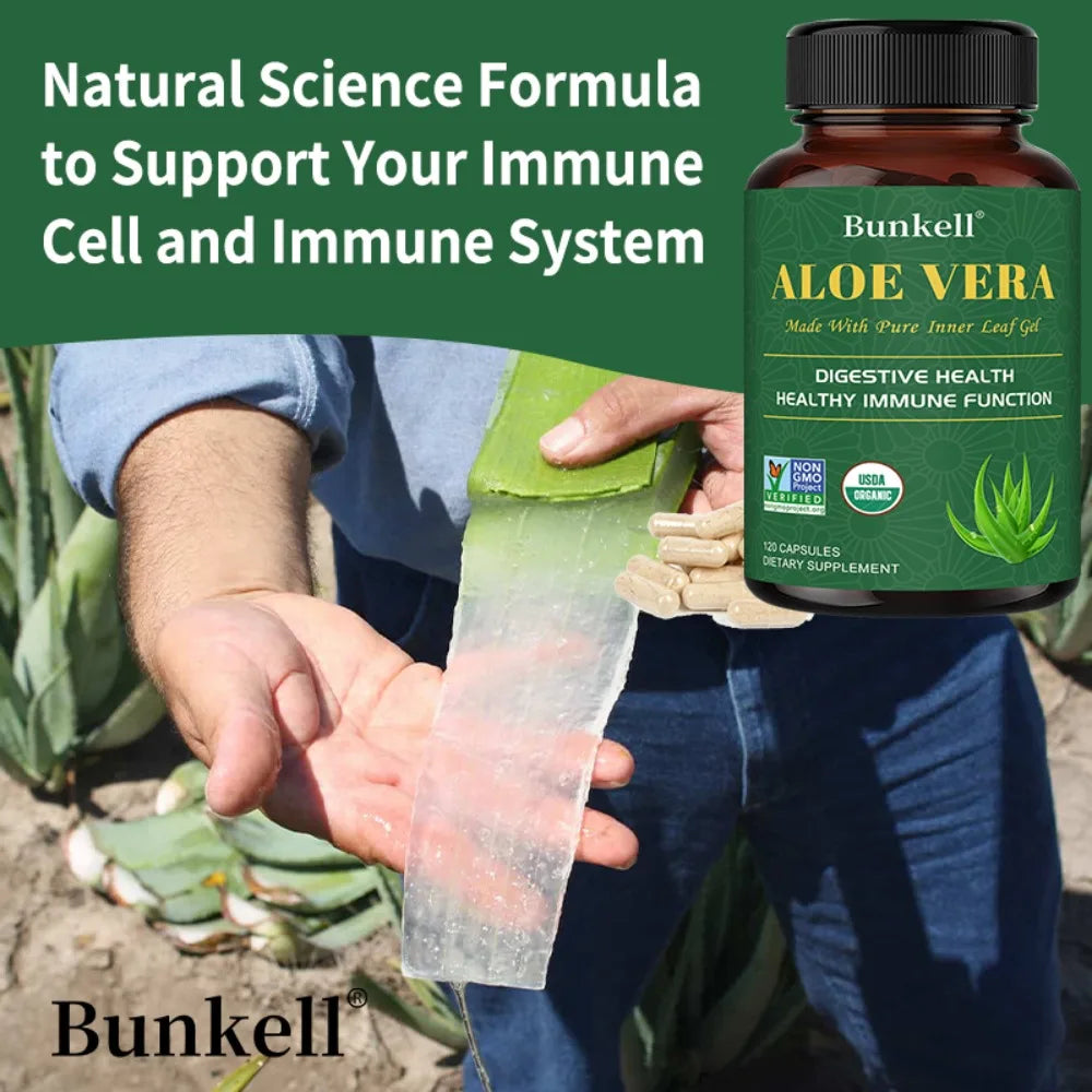 Aloe Vera Extract Capsules – Digestive Support, Non-GMO 120ct