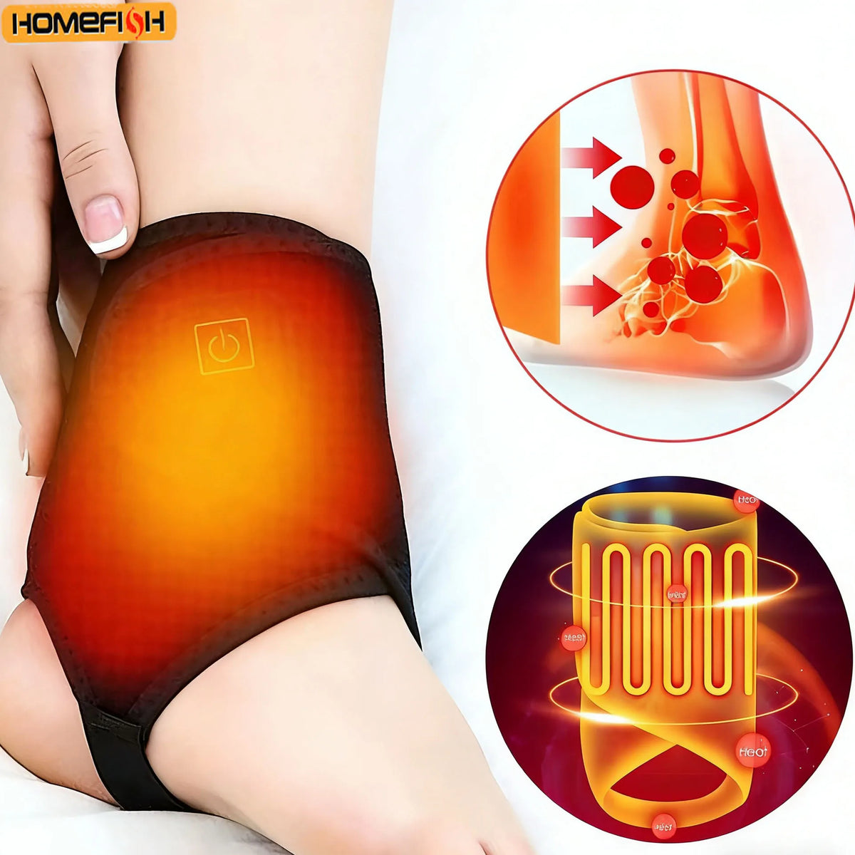 Autumn-winter Ankle Warm Band Adjustable Black Heating Lightweight