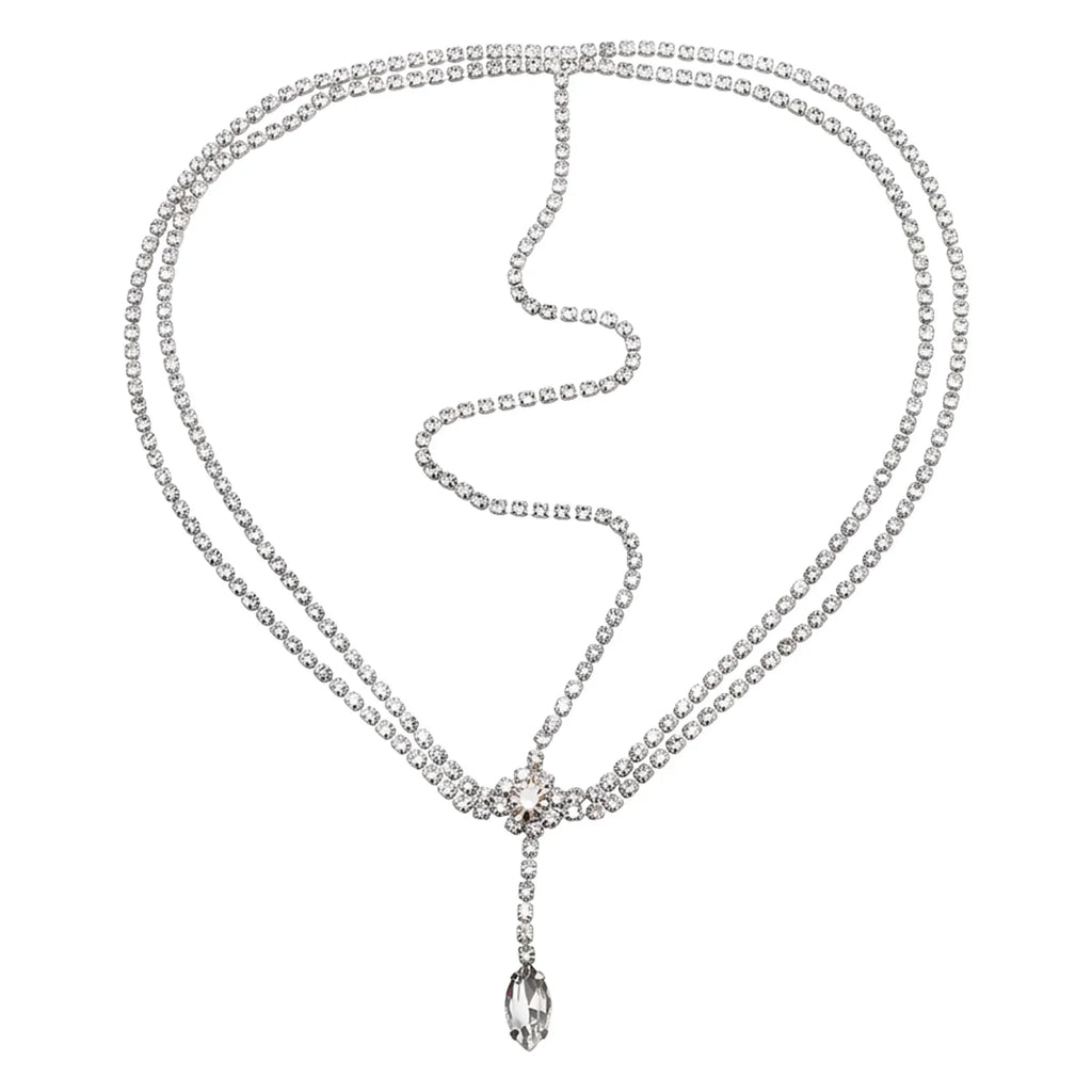 Multi-Layer Rhinestone Forehead Chain Bridal Headpiece