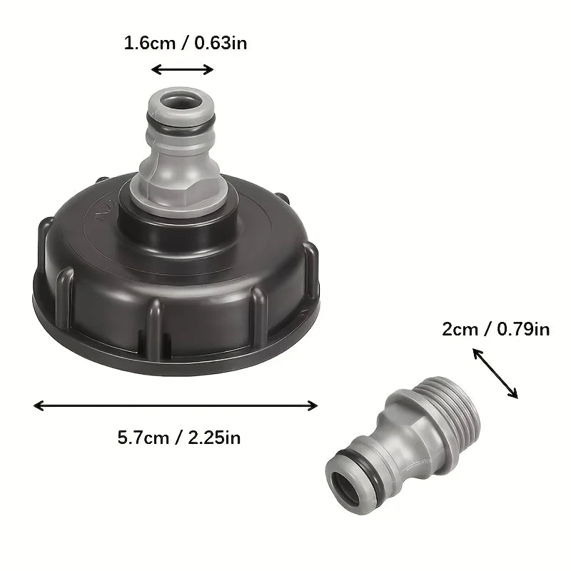 IBC Bucket Cap Threaded Connector Leak-proof Quick Plug RV Water Tank