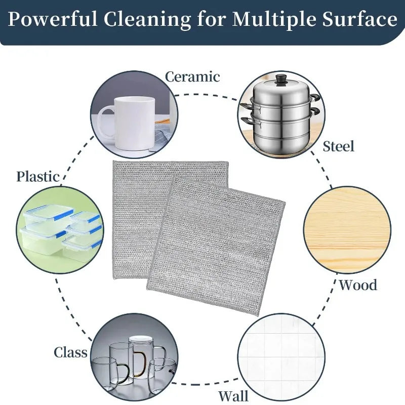 Double-Sided Steel Wire Dishcloth Scrubber – Pot & Pan Cleaner