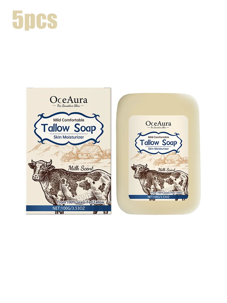 OCEAURA Beef Tallow Soap Bar – Sensitive Skin, 100g