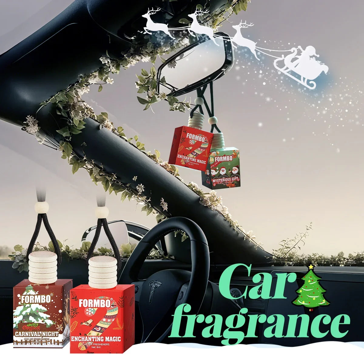 4-Pack Christmas Snowman Car Air Freshener – Lasting Fragrance