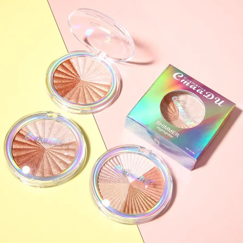 5-in-1 Highlighter Powder Palette Long-lasting Easy-to-apply Shimmery