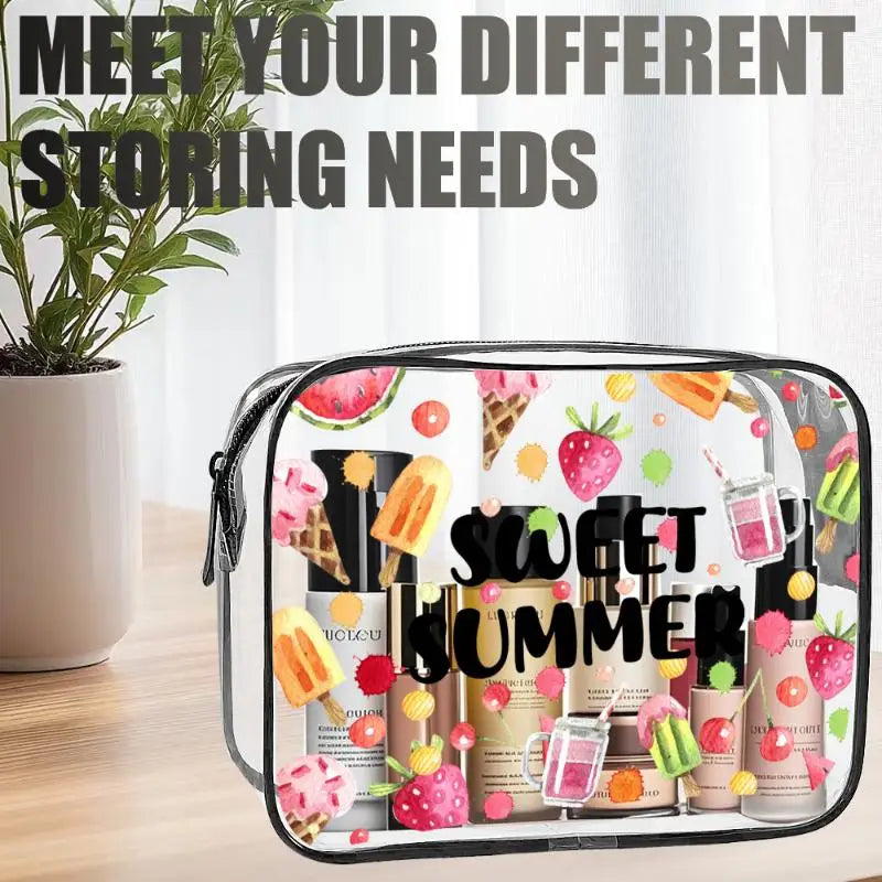 Clear PVC Travel Toiletry Bag – Zippered Cosmetic Organizer