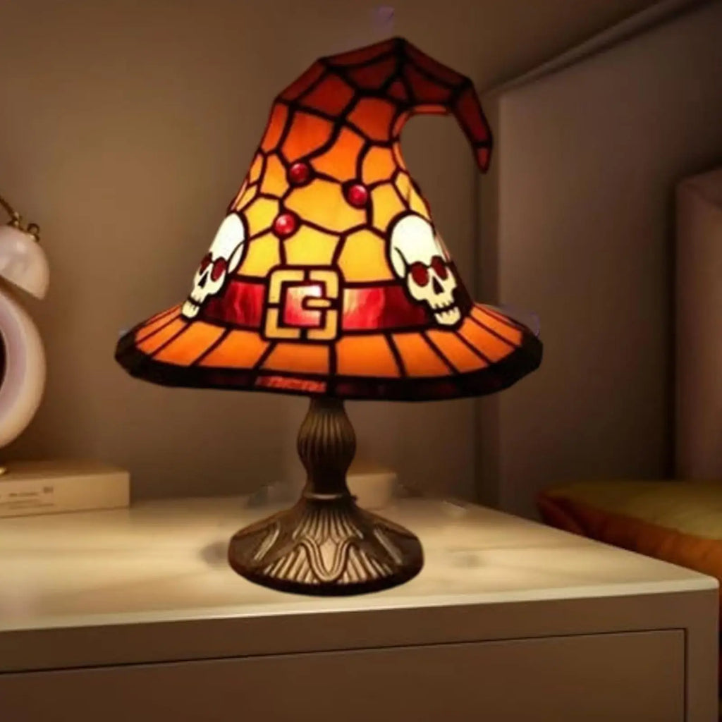 Witch Hat Desk Lamp – Halloween Table Light | Resin Décor