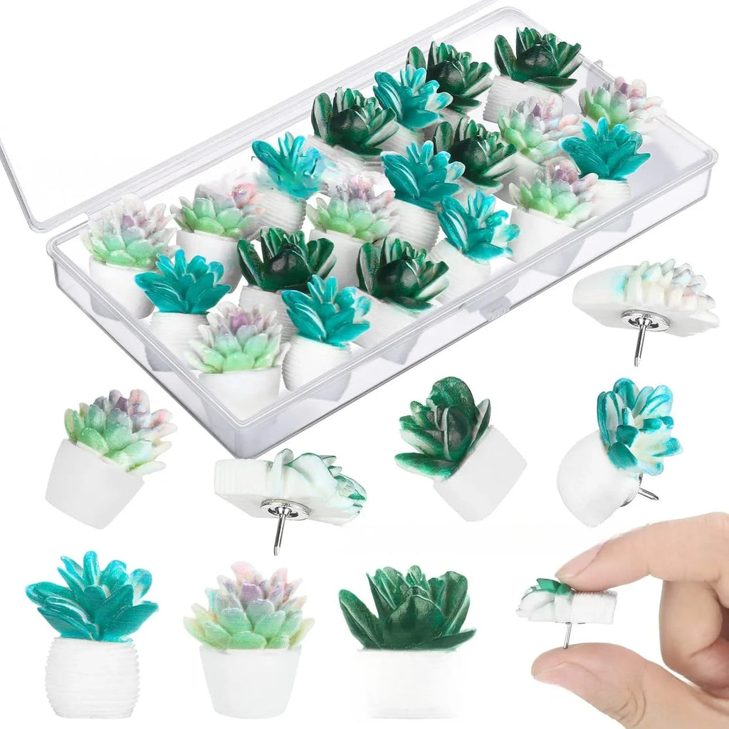 Cute Succulent Push Pins Resin Photo Wall Thumbtacks Plant Pots Home