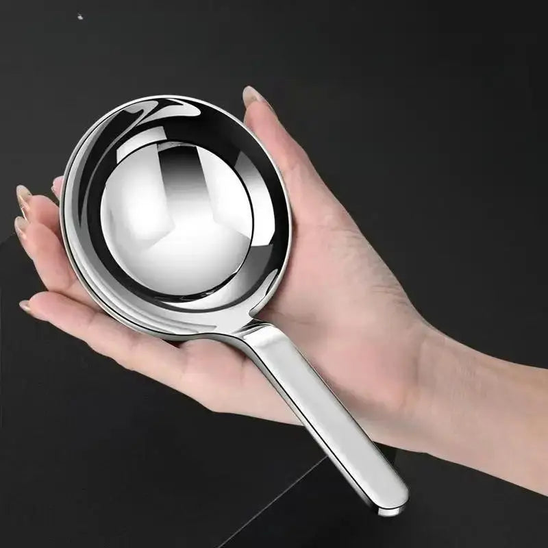 Stainless Steel Large Round Soup Spoon | Short Handle Ladle