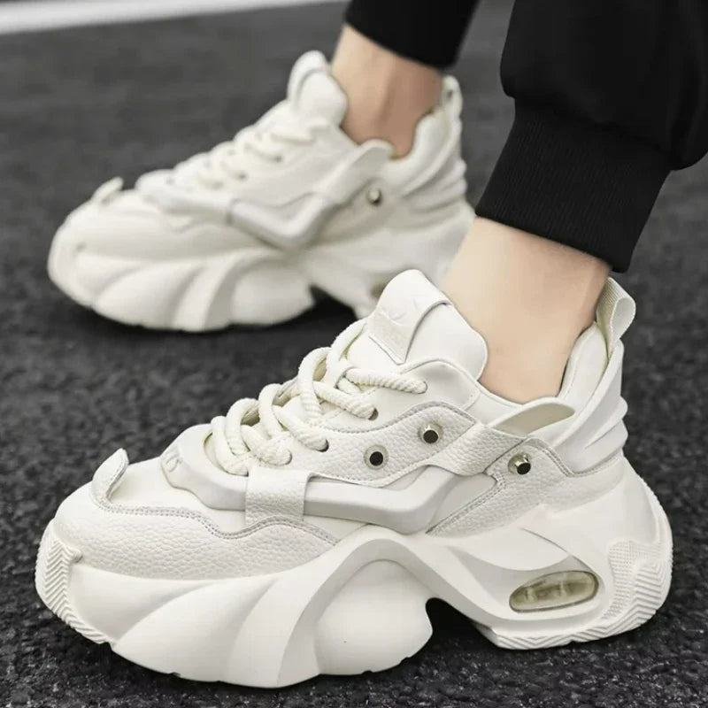 Men's Chunky Sneakers – Lace-Up Height Boost Casual Shoes