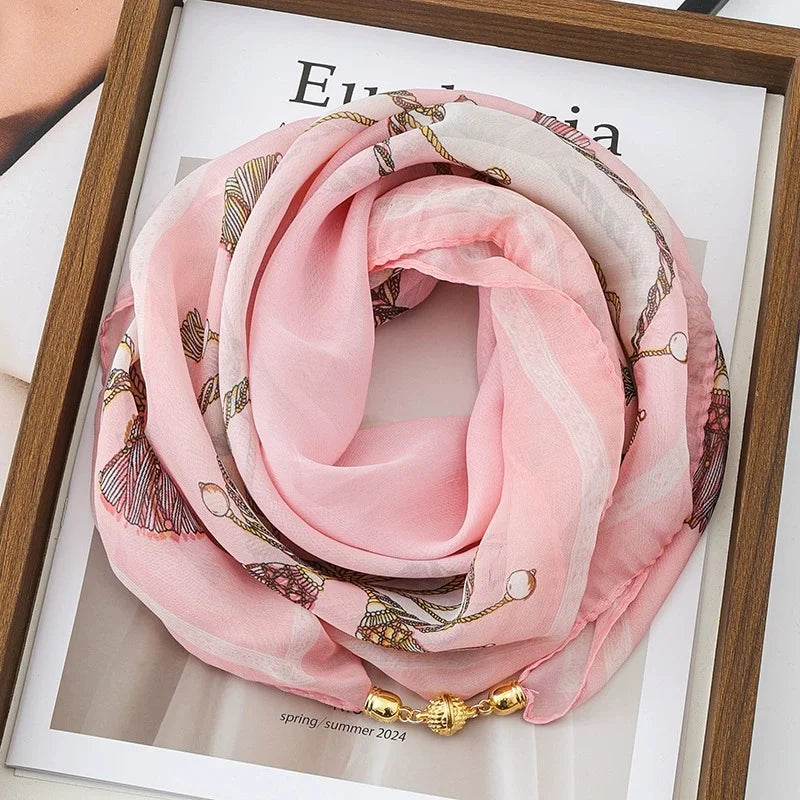 Women's Lightweight Chiffon Satin Scarf – Hair Wrap & Neck Cover