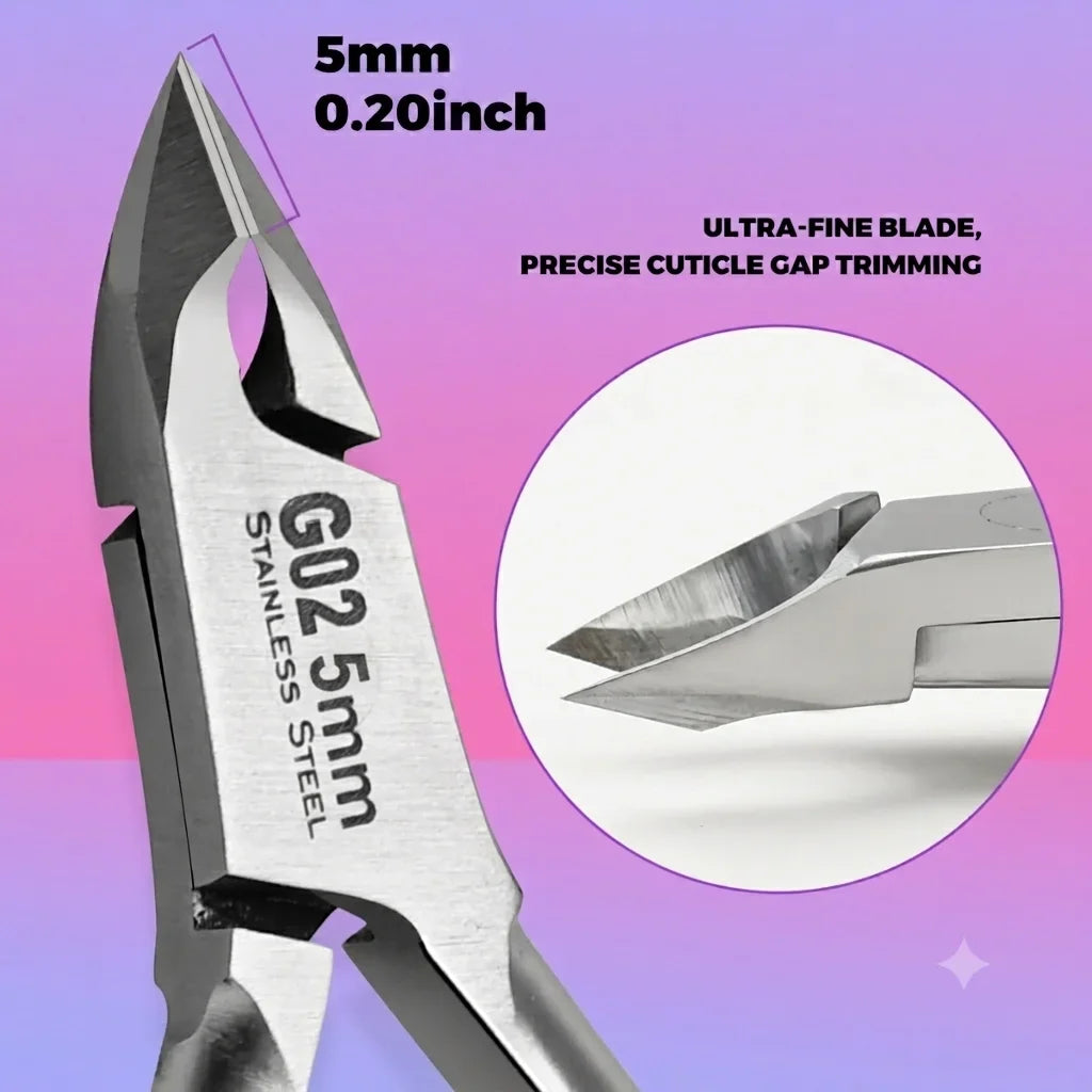 Professional Stainless Steel Cuticle Nippers | Built-In Spring