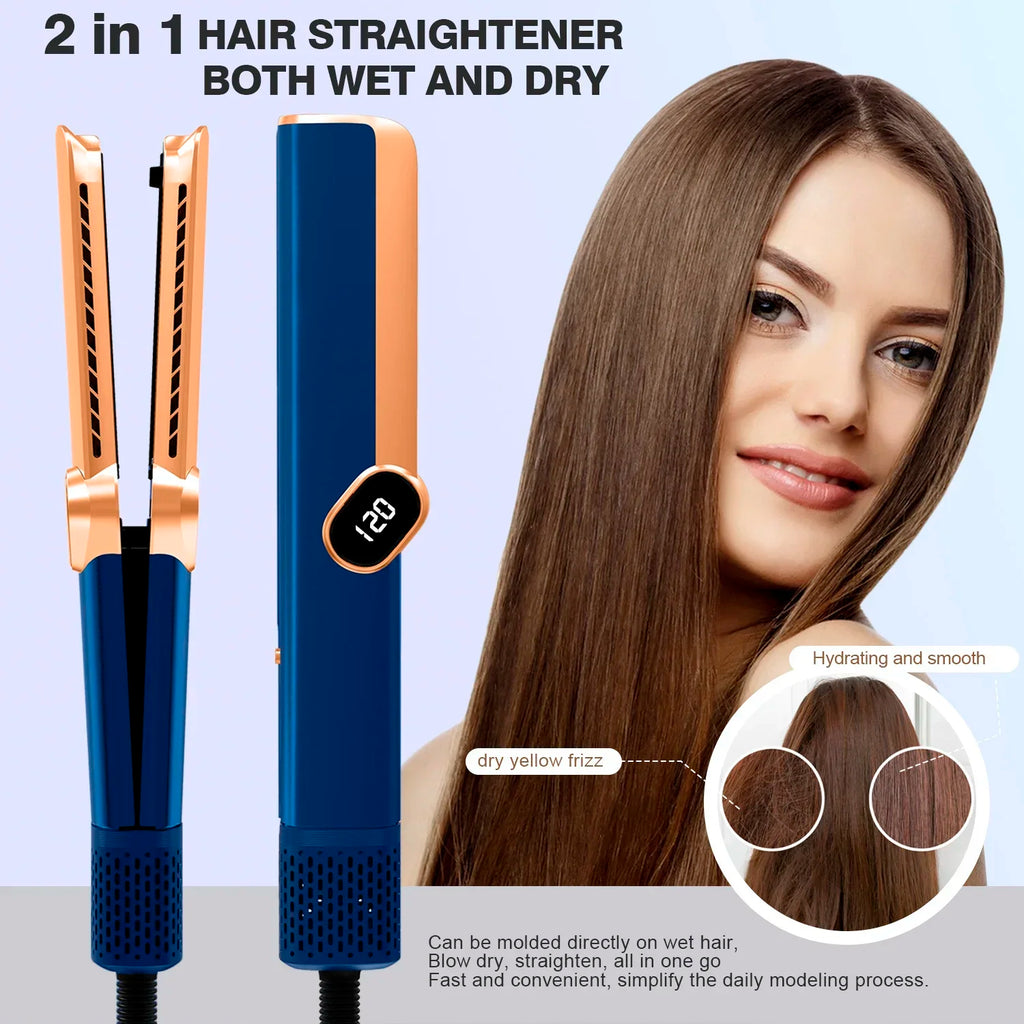 2-in-1 Airflow Hair Straightener & Dryer | LCD Ion Styler