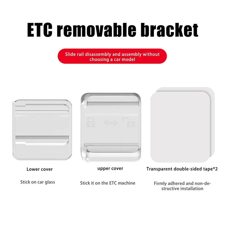 Compact Car Toll Pass Holder – Adhesive Windshield ETC Bracket