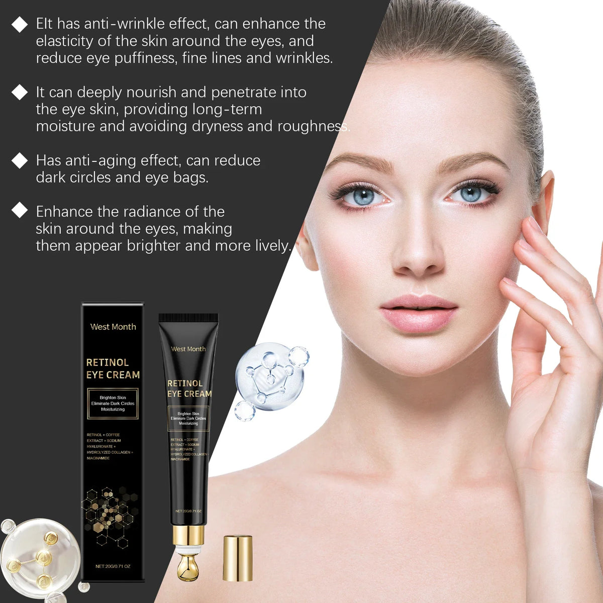 WEST MONTH Hydrating Eye Cream – Brightening & Firming 20g