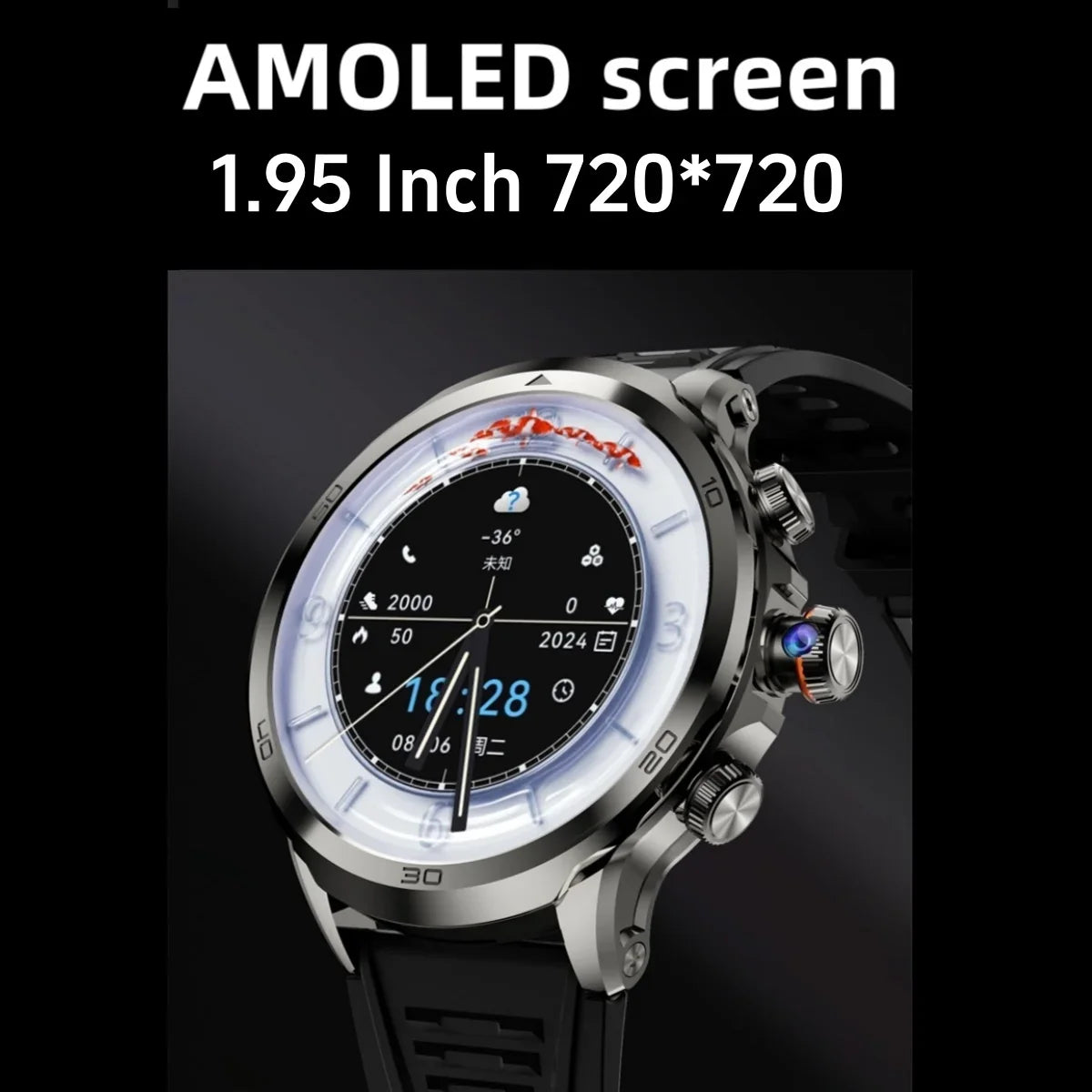 GOLDENSPIKE H19 Android 10 4G Smartwatch GPS AMOLED Camera