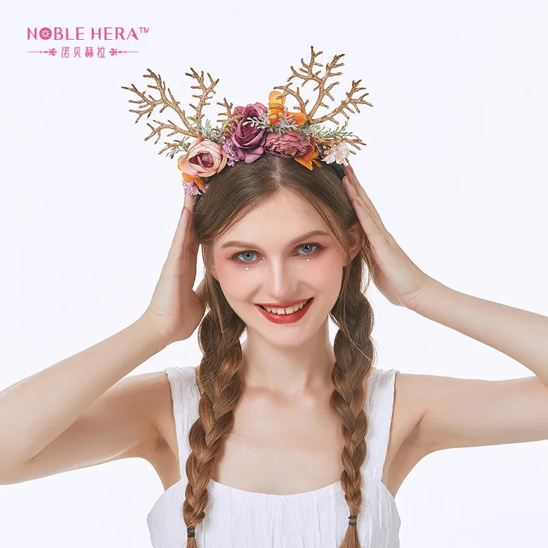 Christmas Headwear Forest-themed Antler Headband Easter Hair