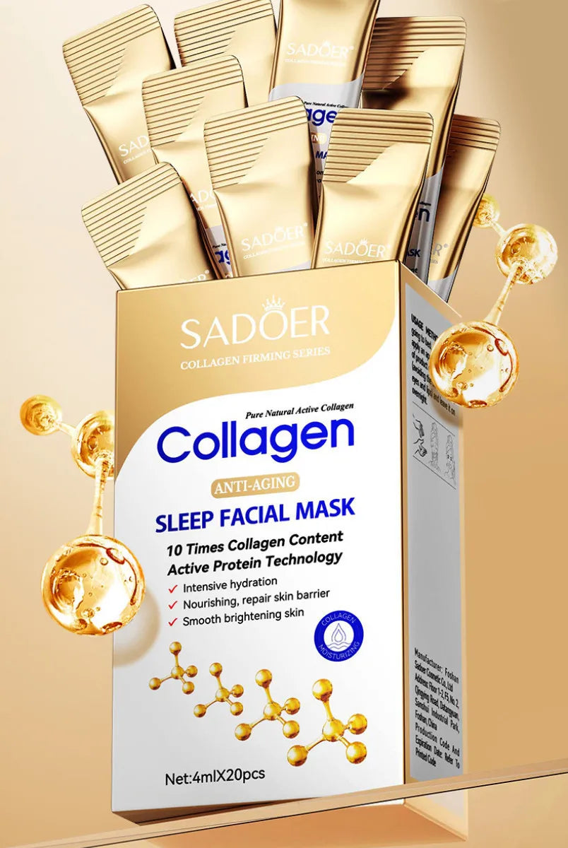 SADOER Collagen Sleeping Face Mask 30pcs – Hydrate & Firm