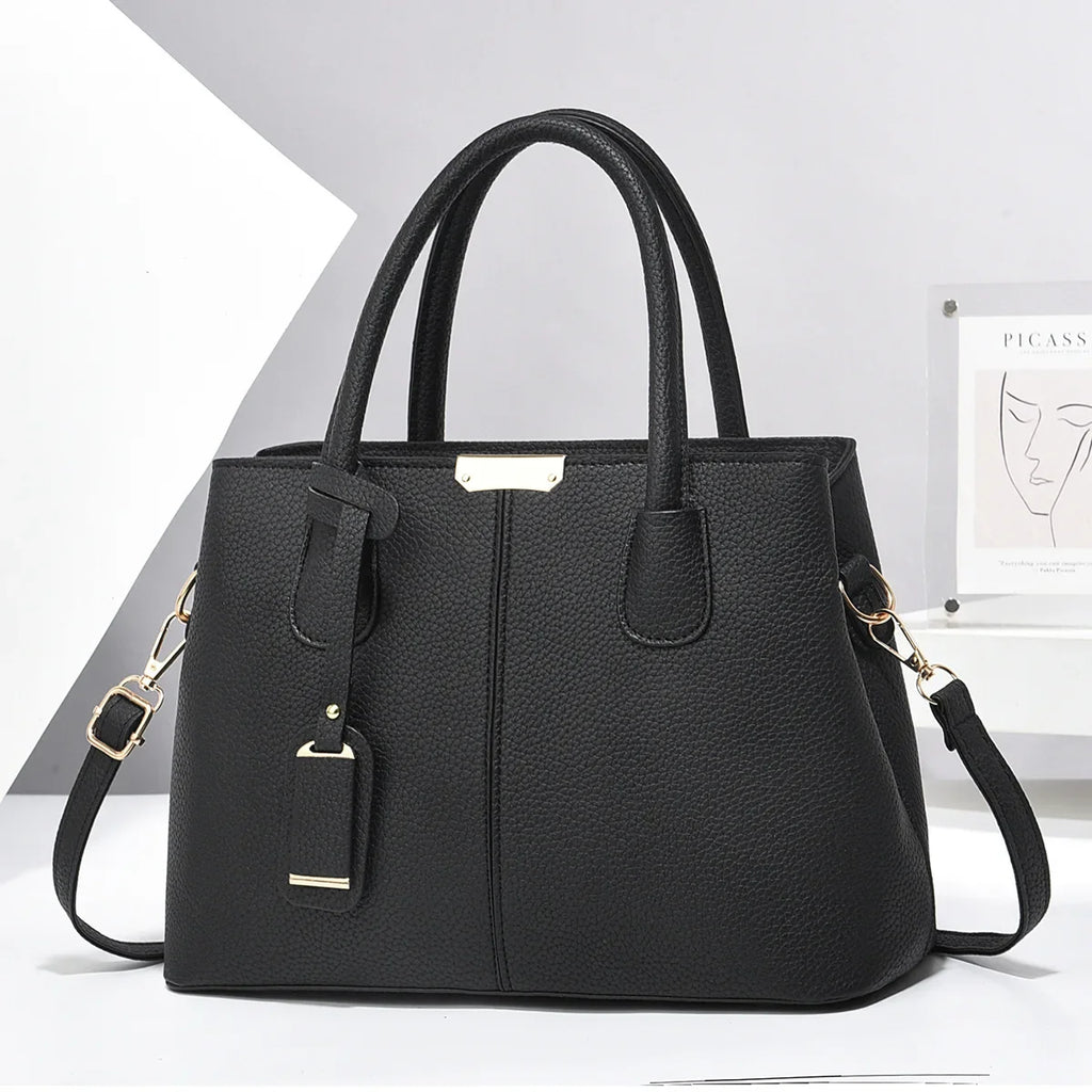 Women's PU Leather Tote Bag – Large Shoulder & Crossbody Purse