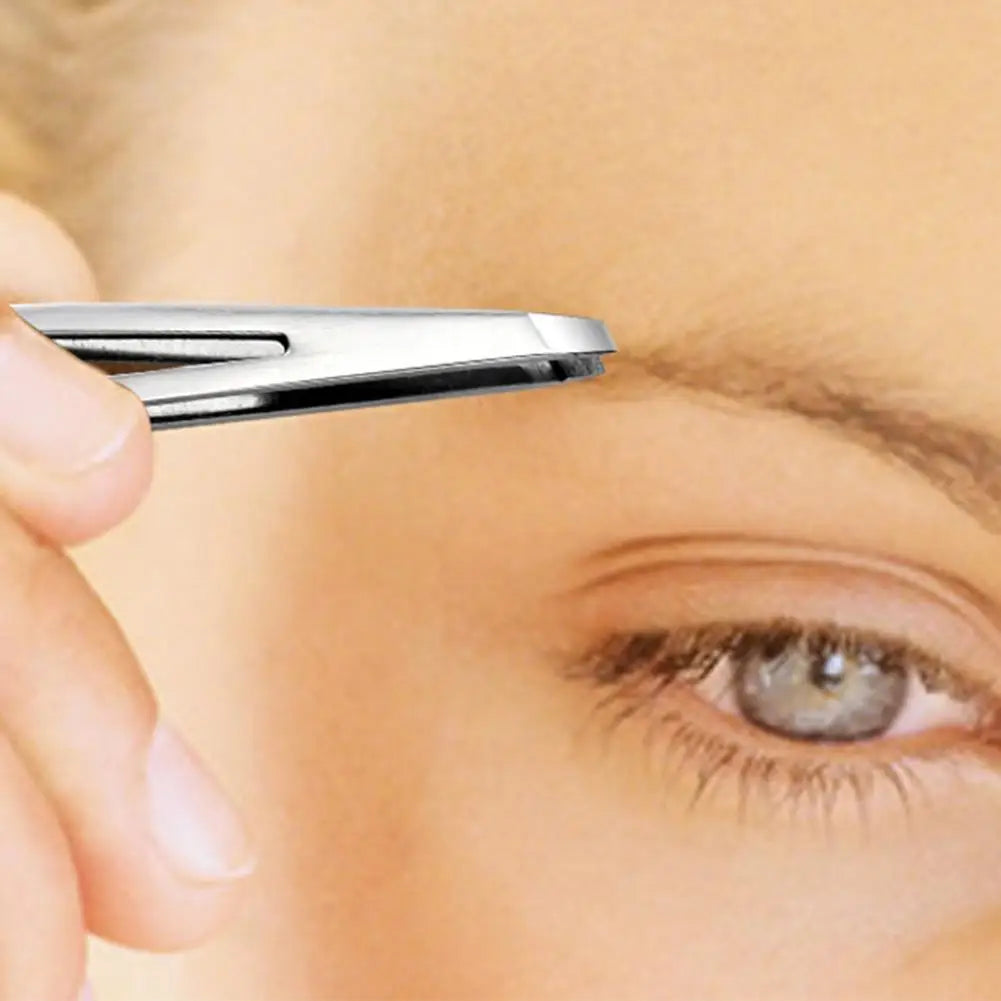 Stainless Steel Slant & Point Tweezers – Eyebrow & Ingrown Hair