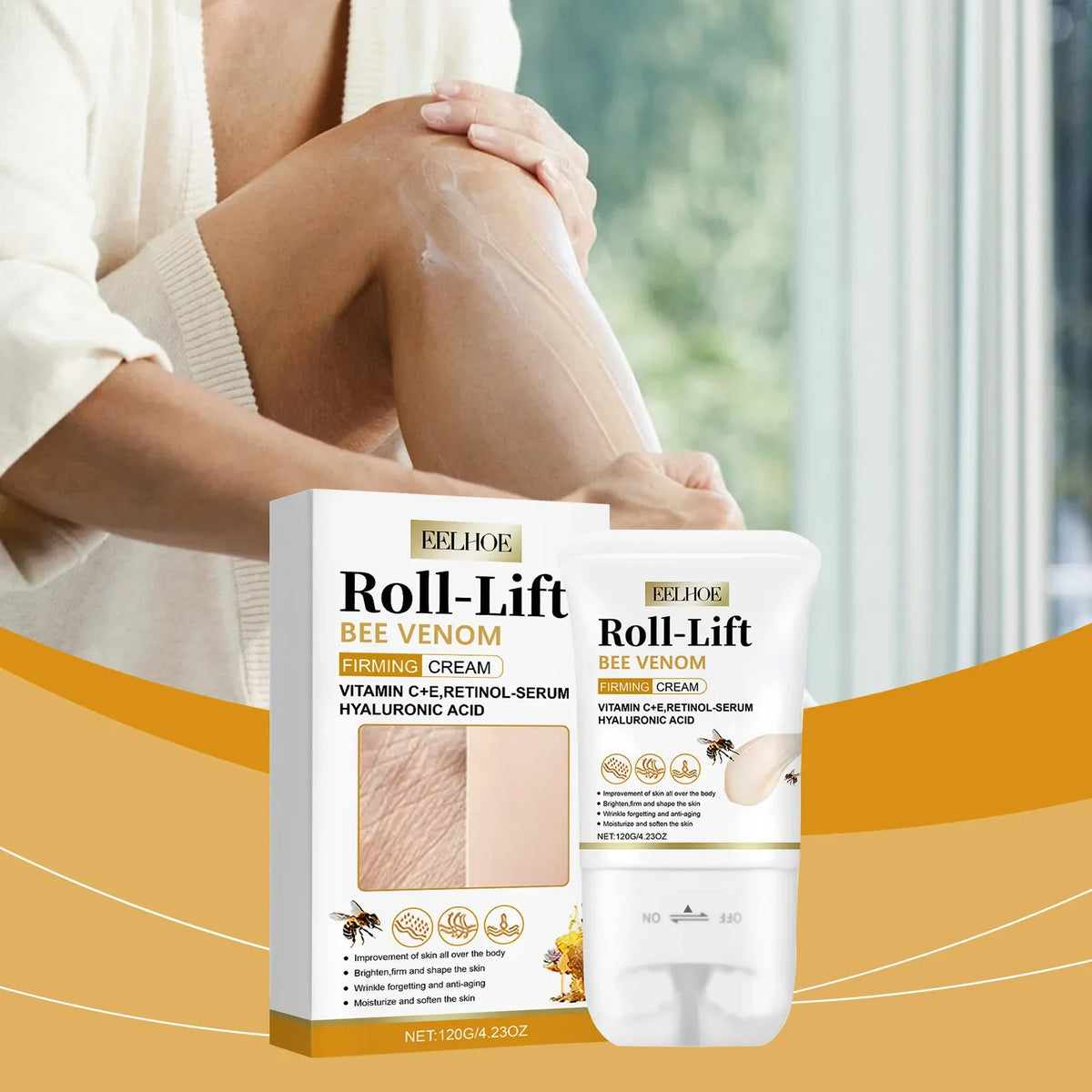 Bee Venom Roll-On Body Cream – Moisturizing Hydrating Lotion