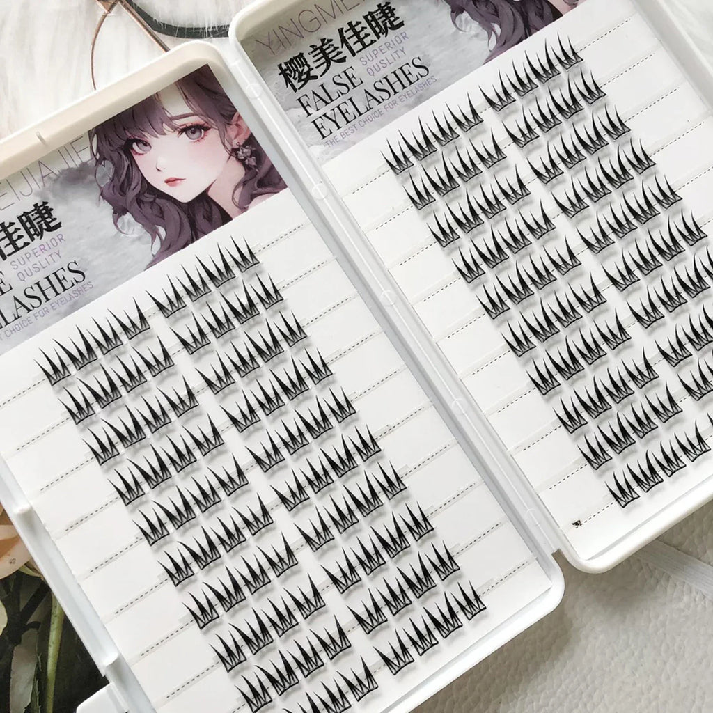 V-Shape Fluffy Cluster False Eyelashes | Natural Curly Daily Wear