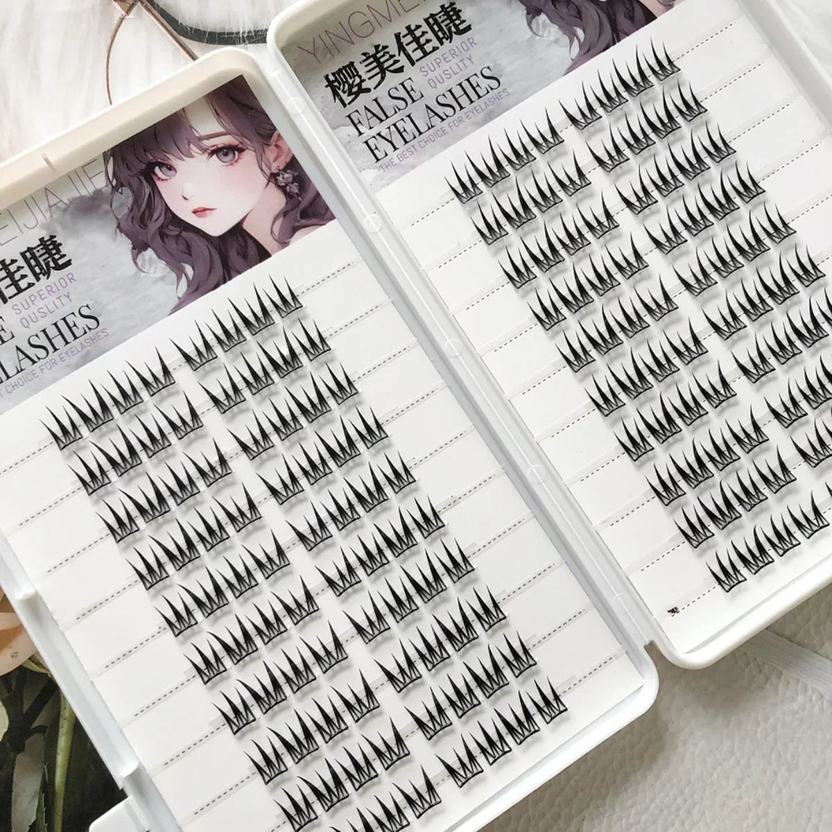 V-Shape Fluffy Cluster False Eyelashes | Natural Curly Daily Wear