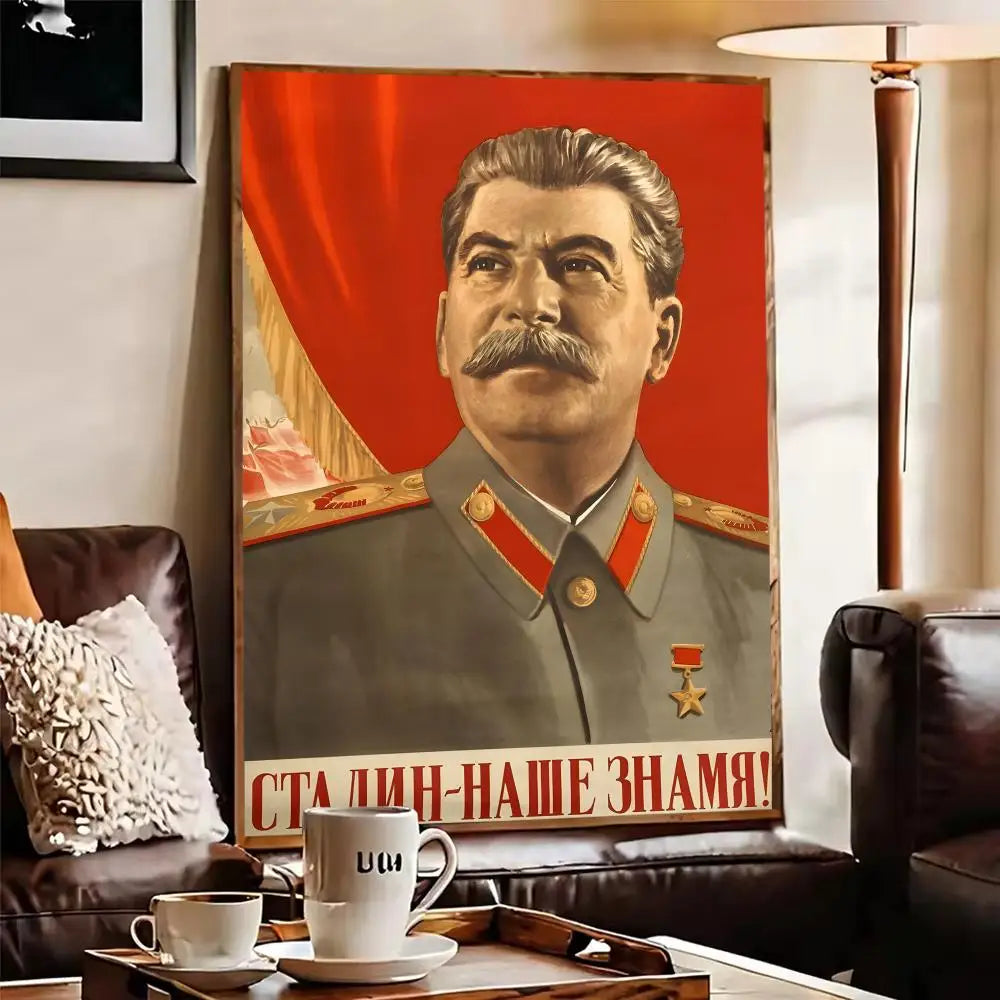 Lenin & Stalin Classical Canvas Wall Art Poster – Unframed