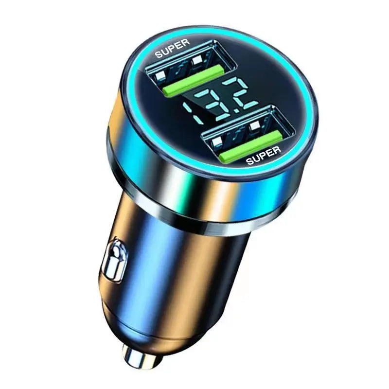 240W 2-Port USB Car Charger Fast Charging with Digital Display