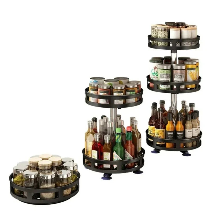 360° Rotating Spice Rack & Kitchen Organizer Shelf