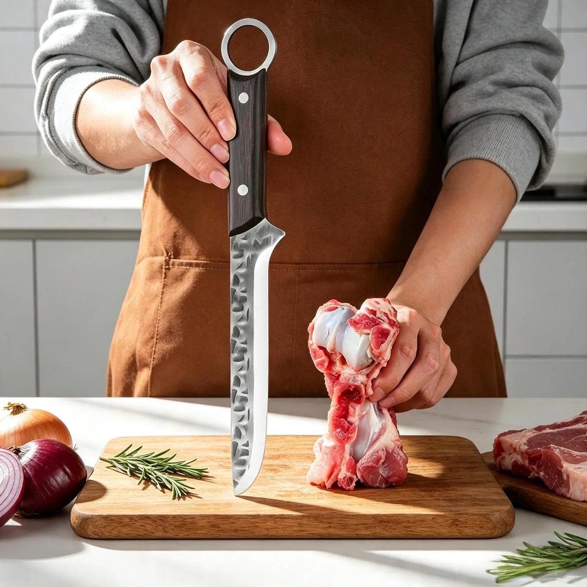 Handmade Forged Boning Knife – Sharp Stainless Steel Kitchen