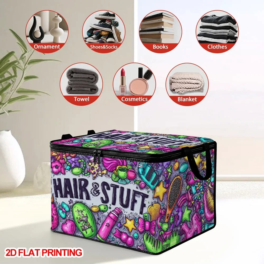 Collapsible Storage Basket with Lid & Zipper | Closet Organizer