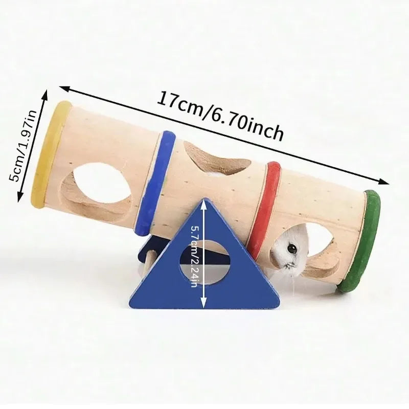 Wooden Rainbow Seesaw Toy for Hamsters & Small Pets