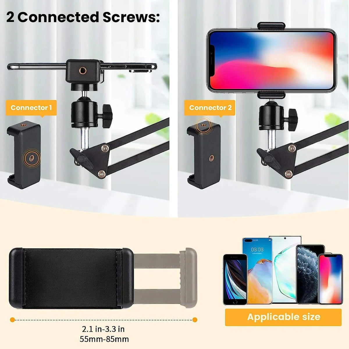 VeFly Flexible Arm Phone Tripod Stand | 360° Rotation Desk Mount