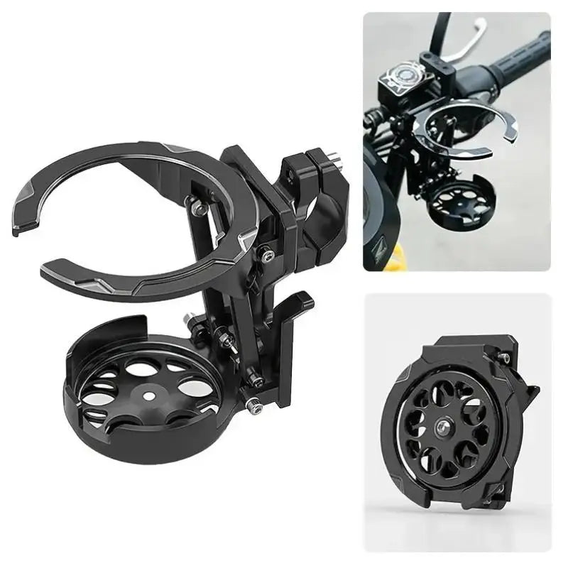 Foldable Motorcycle Handlebar Cup Holder – Metal & ABS