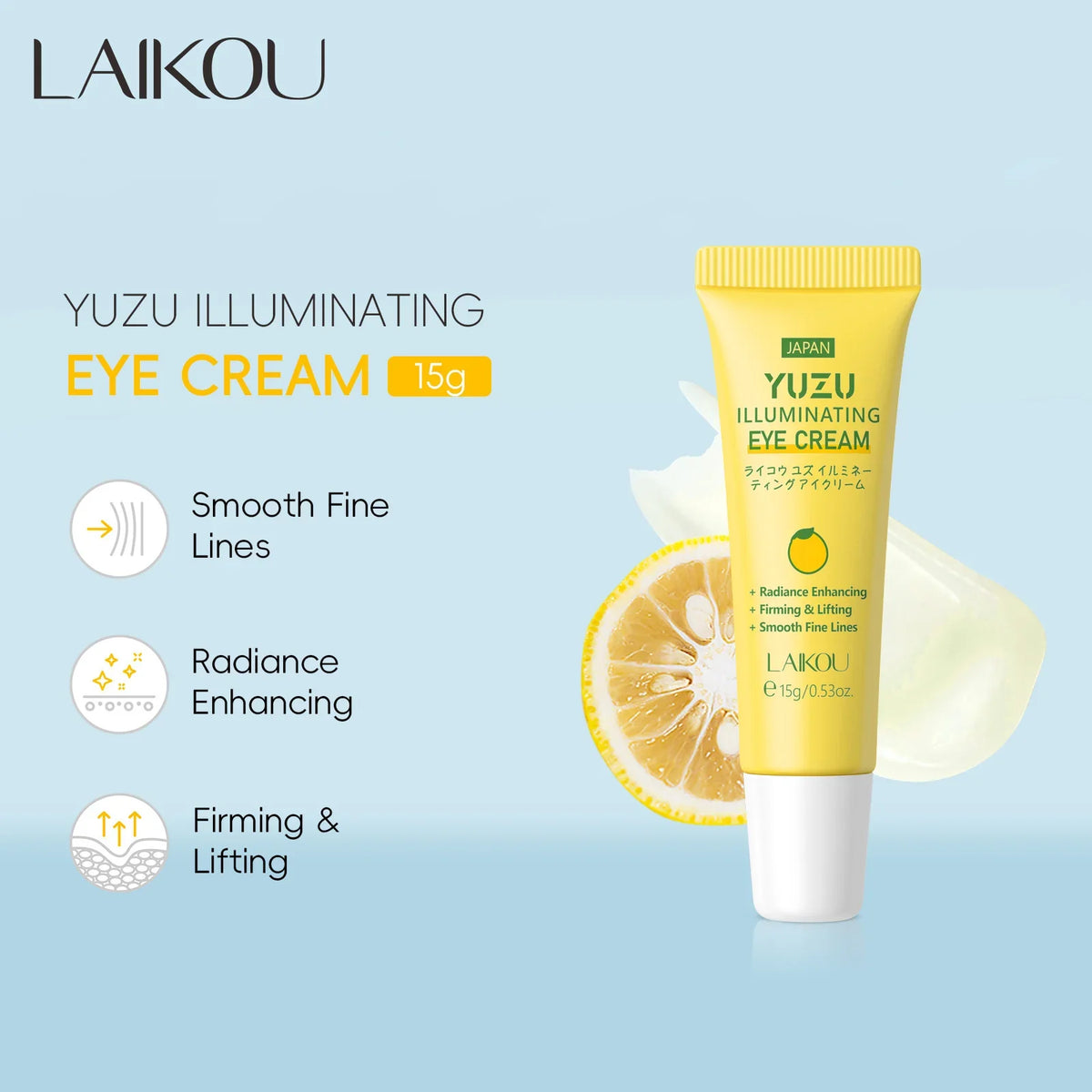 LAIKOU Yuzu Eye Cream – Dark Circles & Wrinkles 15g