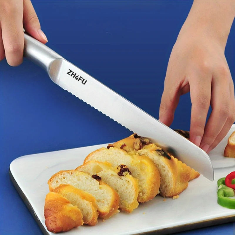 PLYS All-Steel Serrated Bread Knife – Sharp Stainless Slicer