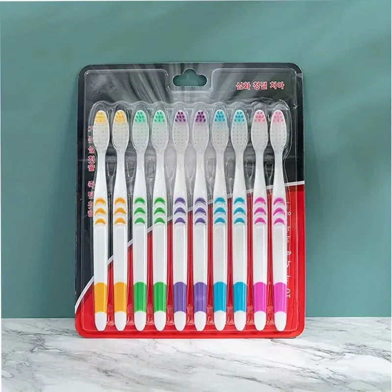 10-Pack Bamboo Charcoal Ultra-Soft Adult Toothbrushes
