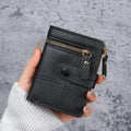 Slim PU Leather Women's Wallet – Zipper Coin Pocket & Card Slots