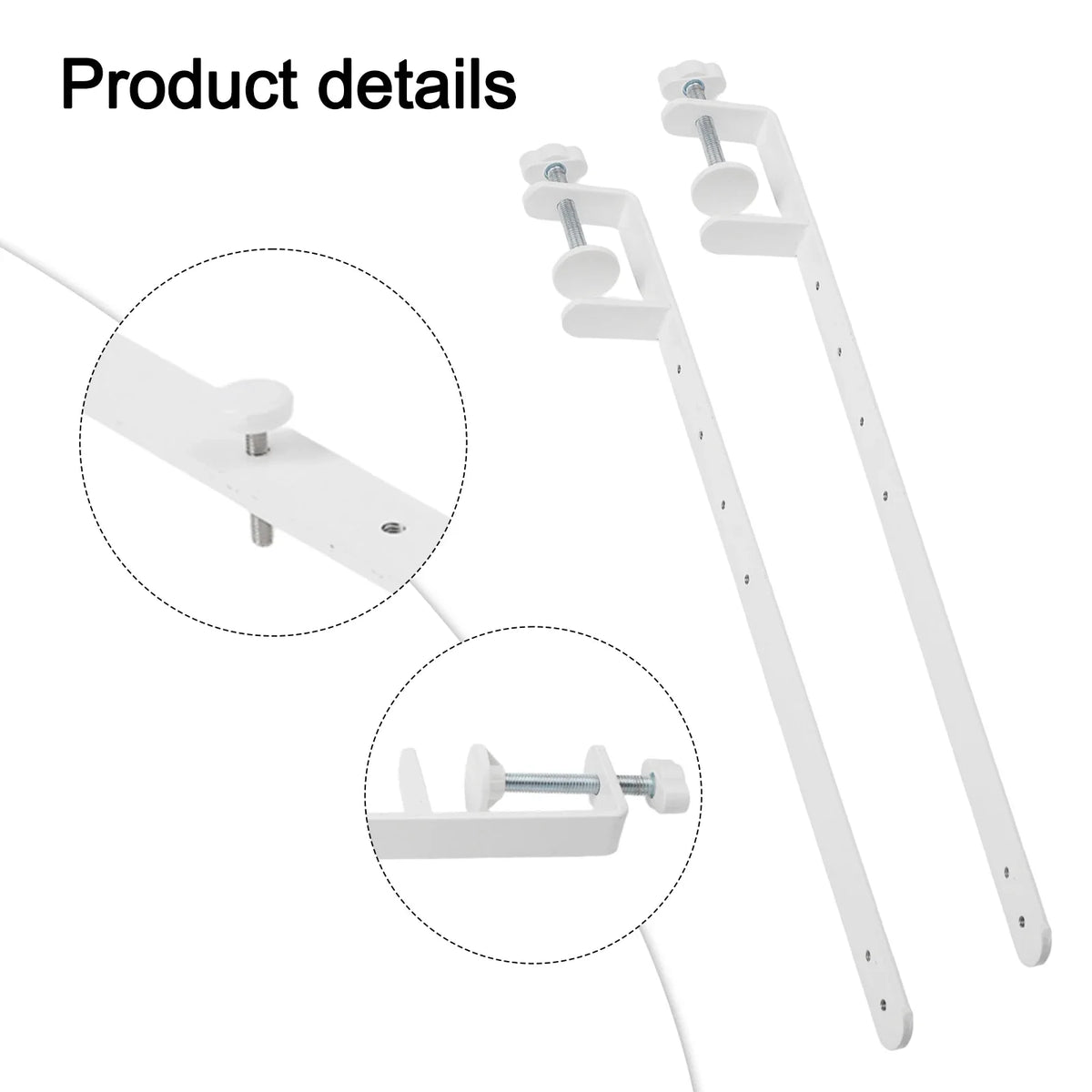 2-Pack Desk Clamp Pegboard Bracket – Nailless, 41.5cm Height