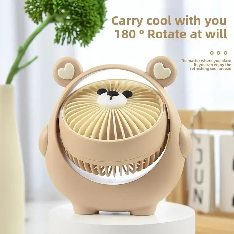 URGGU USB Portable Desktop Fan – Cute Heart & Bowknot Style