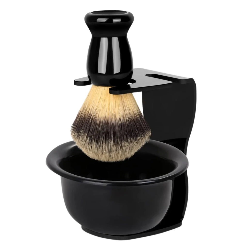 3-in-1 Men's Shaving Brush, Bowl & Stand Set | Wet Shave Kit